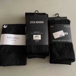 NWT Tights Leggings BUNDLE Three Nordstrom and Steve Madden MED LG